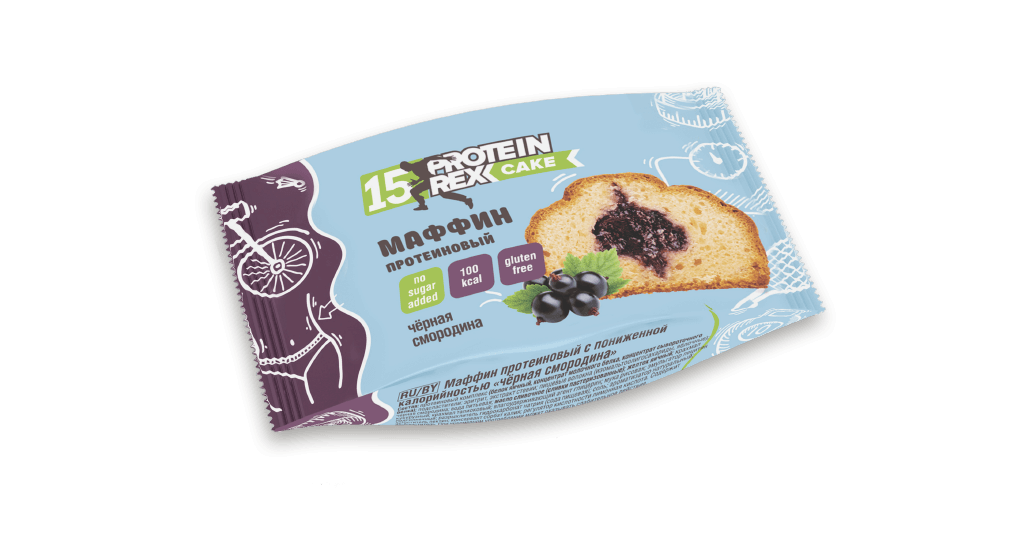 ProteinRex Маффин протеиновый 40 г - Лесная малина